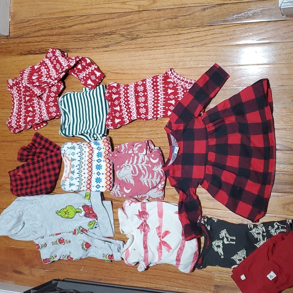 Mega bundle of baby girl holiday clothes size 0 to 3 and 3 to 6 months